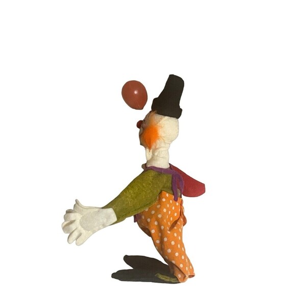 Vintage 1990 Annalee Doll 10" Hobo Circus Clown with Orange Hair, Balloon, & Tag - Picture 2 of 16